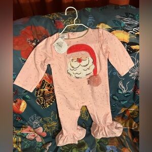Brand New Mud Pie Santa Pink One Piece Size 3-6 Months